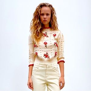 Embroidered Knit Sweater